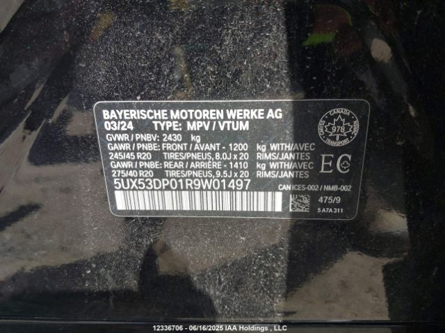 5UX53DP01R9W01497 BMW 2024