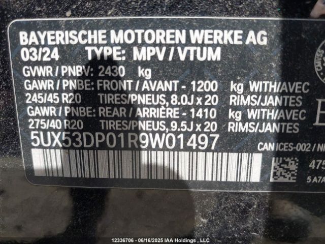 5UX53DP01R9W01497 BMW 2024