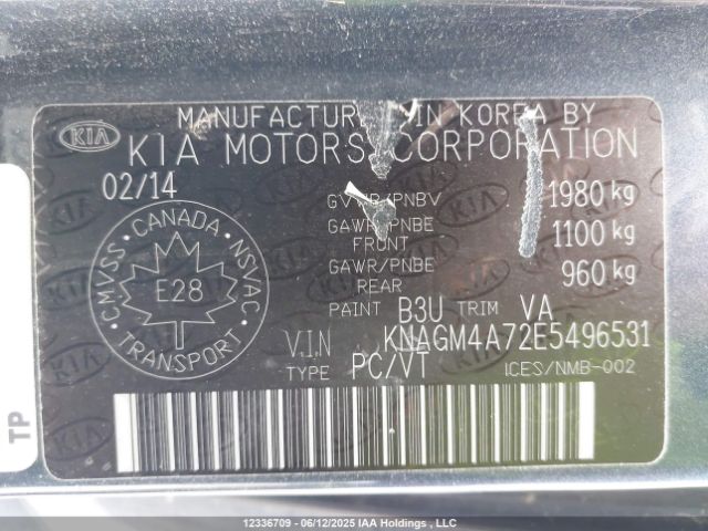 KNAGM4A72E5496531 KIA dohc gdi theta ii