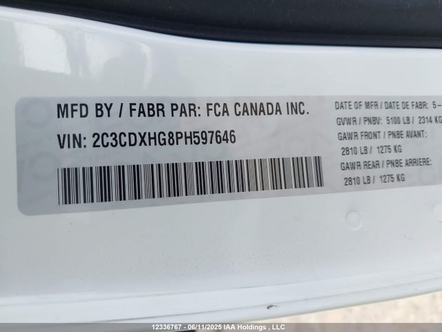 2C3CDXHG8PH597646 Dodge Charger