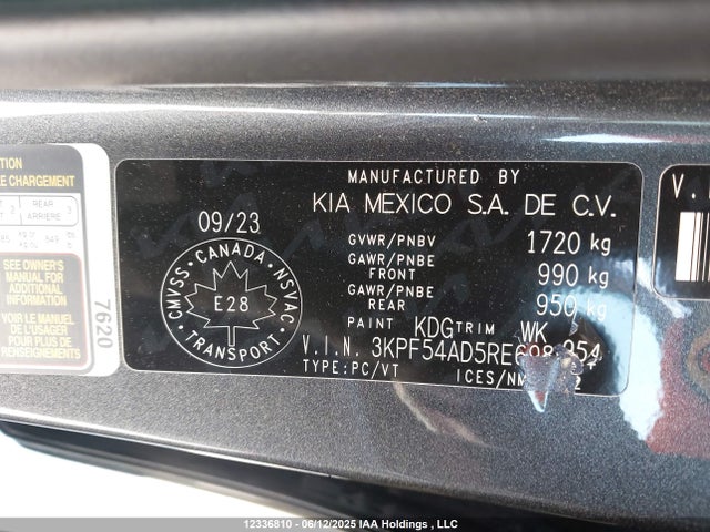 3KPF54AD5RE698954 KIA mpi nu