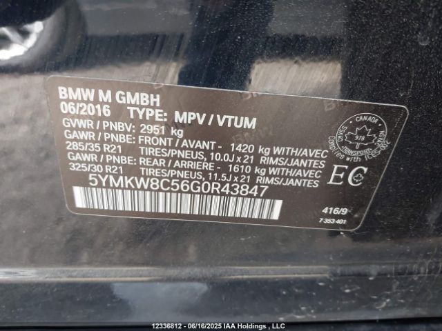 5YMKW8C56G0R43847 BMW X6