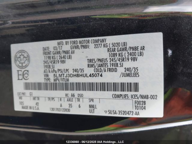 5LMTJ3DH8HUL45074 Lincoln 2.3l ecoboost