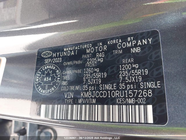 KM8JCCD10RU157268 Hyundai t-gdi gamma ii