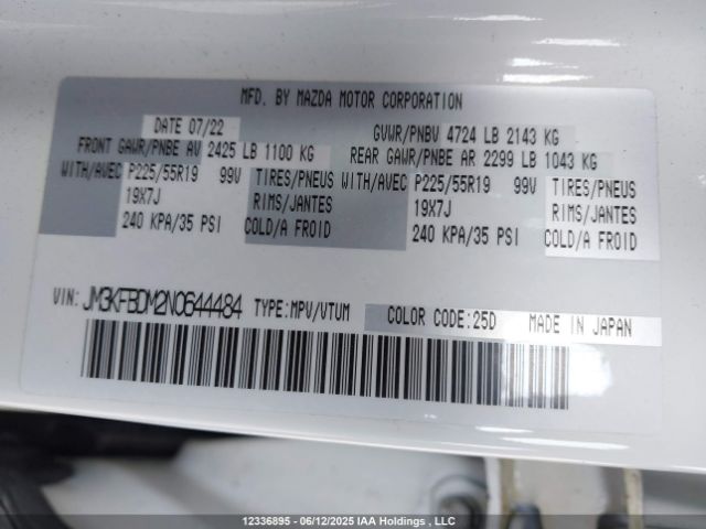JM3KFBDM2N0644484 Mazda Cx-5 Gt/sport Design