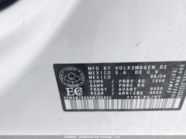 3VWGM7BU0RM100893 Volkswagen tsi