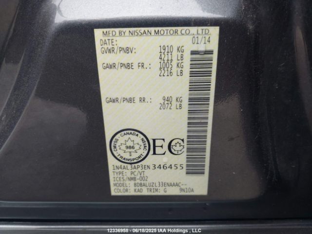1N4AL3AP3EN346455 Nissan Altima