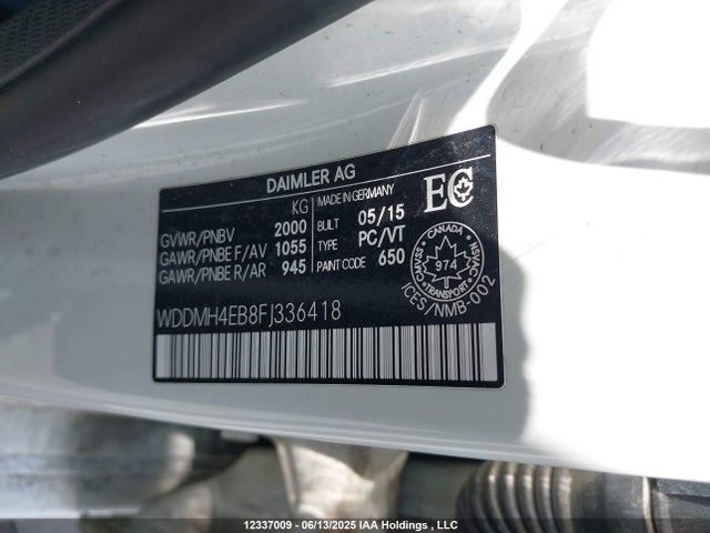 WDDMH4EB8FJ336418 Mercedes-Benz B-Class