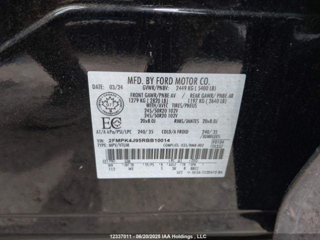 2FMPK4J95RBB10014 Ford gtdi