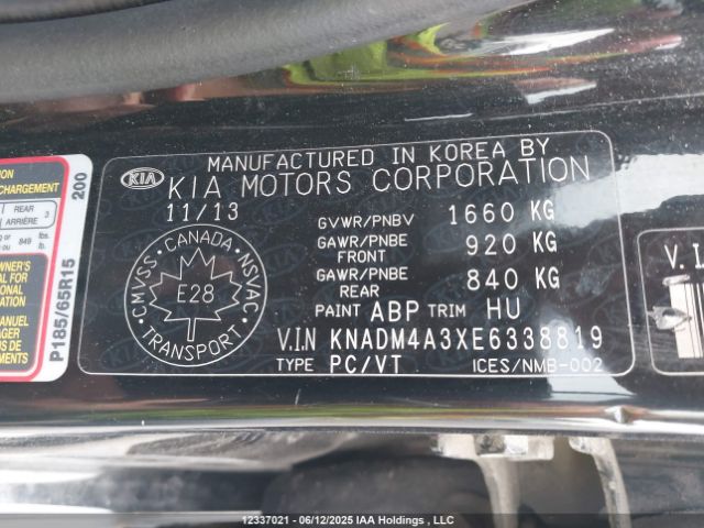 KNADM4A3XE6338819 KIA dohc gamma