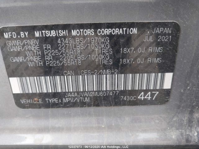 JA4AJVAW2MU607477 Mitsubishi mivec