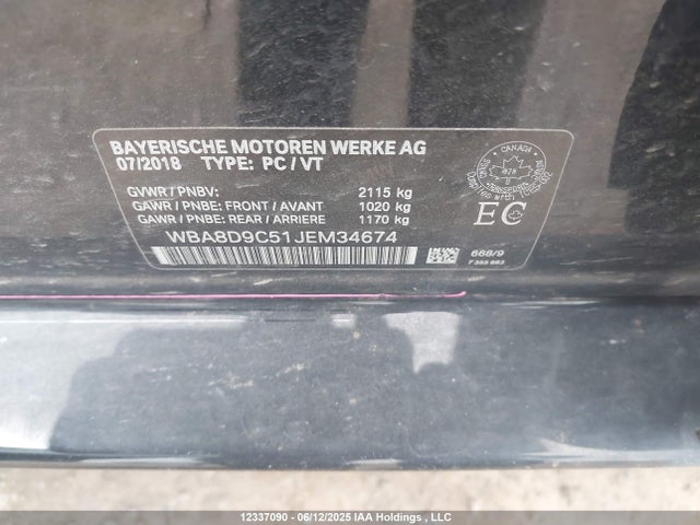 WBA8D9C51JEM34674 BMW 330I