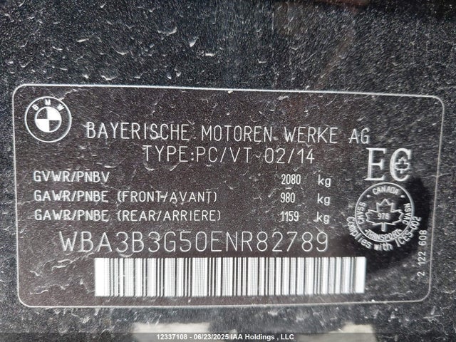 WBA3B3G50ENR82789 BMW 328i Xdrive