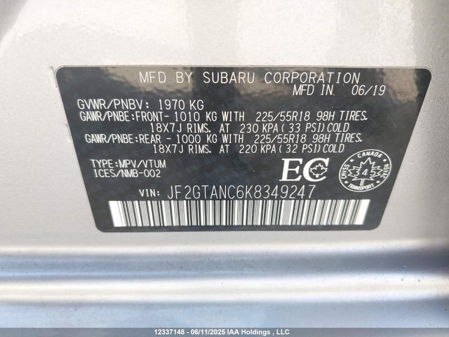 JF2GTANC6K8349247 Subaru naturally aspirated