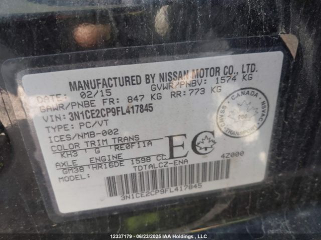 3N1CE2CP9FL417845 Nissan 2015