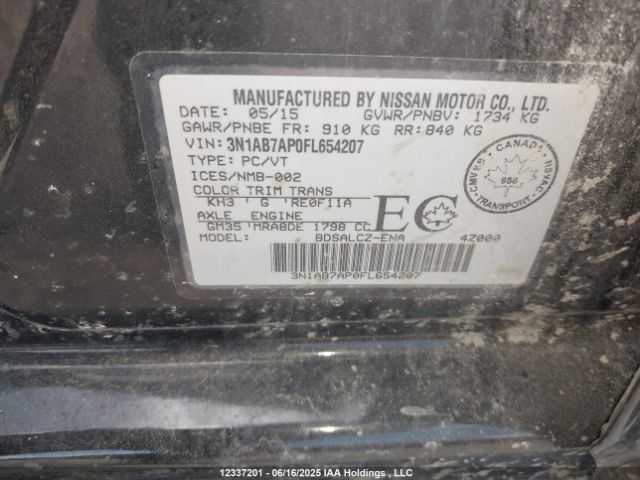 3N1AB7AP0FL654207 Nissan Sentra