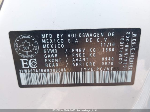 3VWB67AJ6HM289088 Volkswagen 1.4 tsi