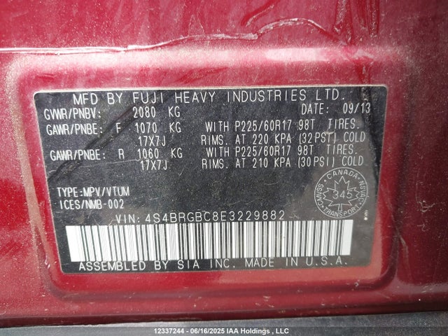 4S4BRGBC8E3229882 Subaru 2.5na c0