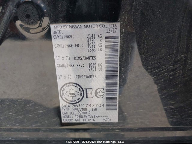 5N1AT2MV3JC737704 Nissan Rogue