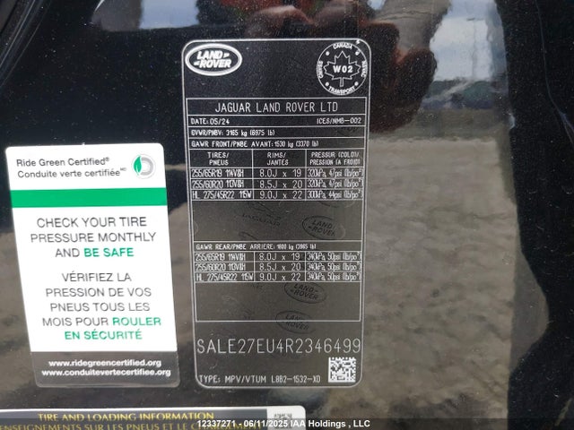 SALE27EU4R2346499 Land Rover aj120