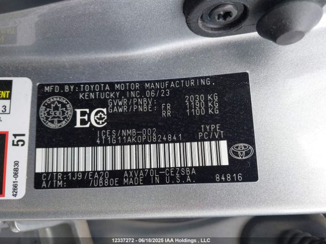4T1G11AK0PU824841 Toyota a25a-fks