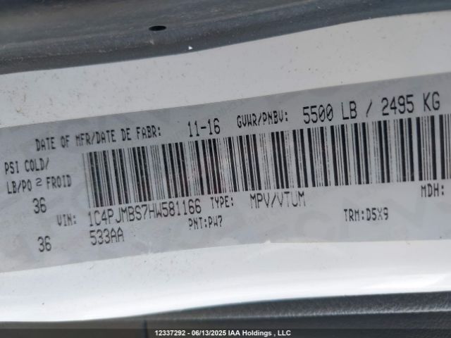 1C4PJMBS7HW581166 Jeep Cherokee