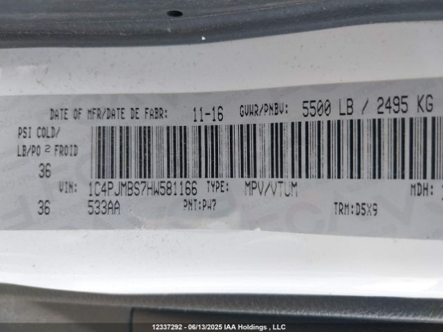 1C4PJMBS7HW581166 Jeep Cherokee