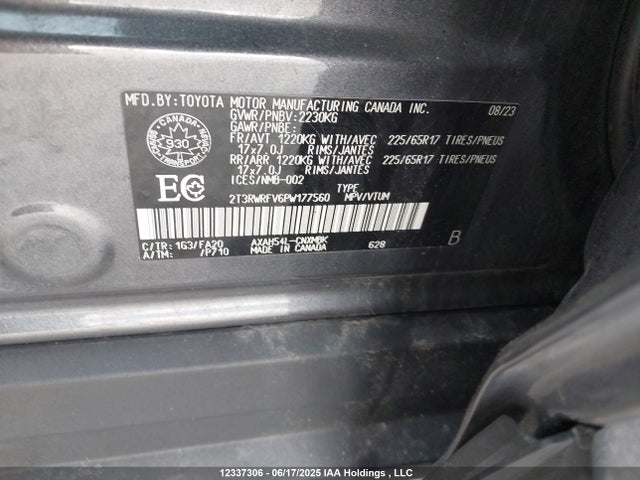 2T3RWRFV6PW177560 Toyota a25a-fxs, 3nm+4nm(ni)