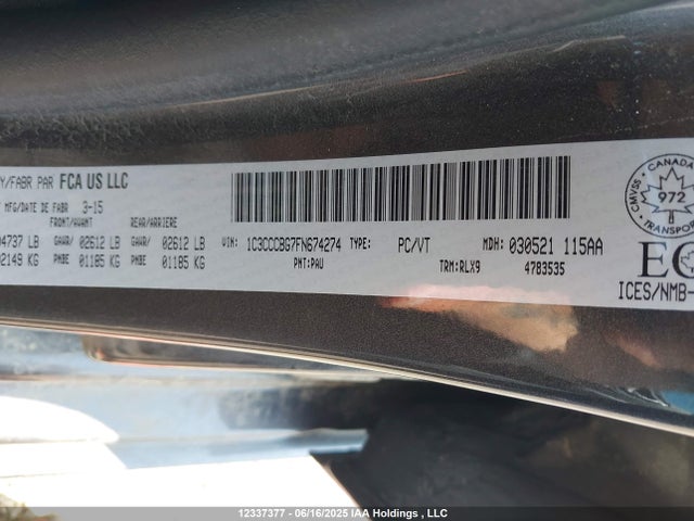 Chrysler 200 2015 1C3CCCBG7FN674274 Image 9