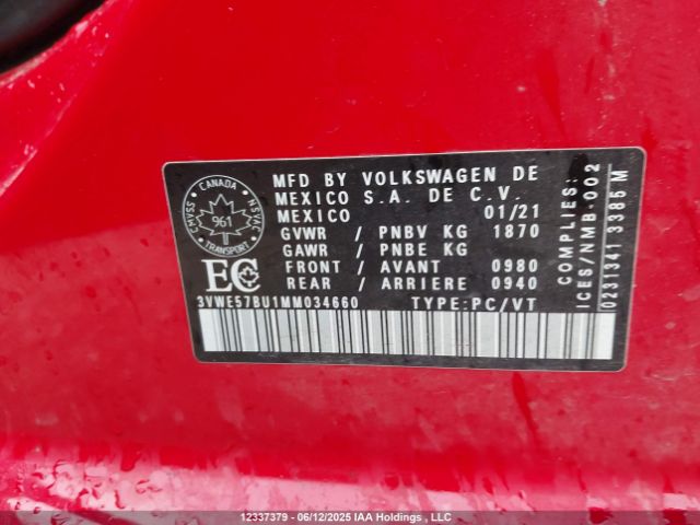 3VWE57BU1MM034660 Volkswagen tsi