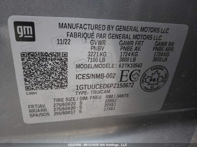 1GTUUCED6PZ150672 GMC l84