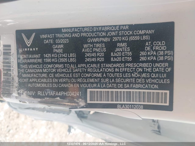 Vinfast 2023 2023 RLLV1AFA4PH004241 Image 9