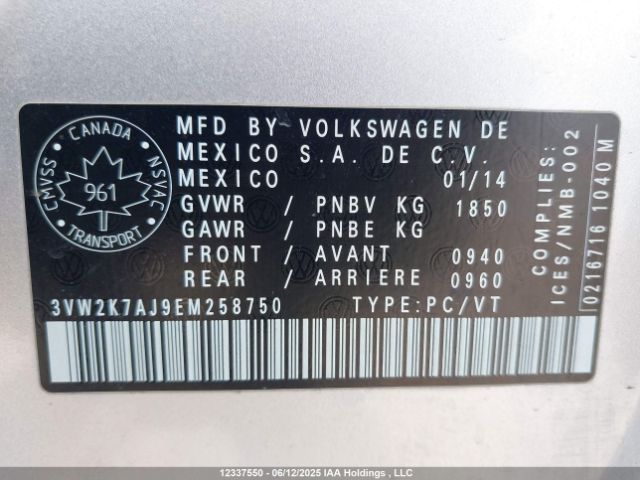 3VW2K7AJ9EM258750 Volkswagen Jetta