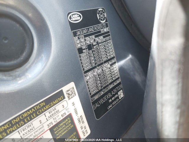 Land Rover aj20p 2020 SALYB2EX9LA267028 Image 9