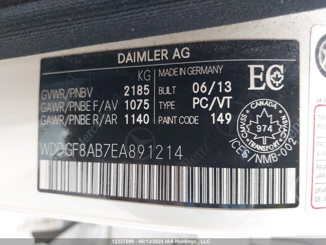 WDDGF8AB7EA891214 Mercedes-Benz C-Class