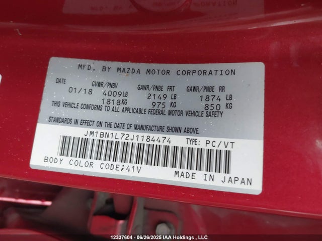 JM1BN1L72J1184474 Mazda pe