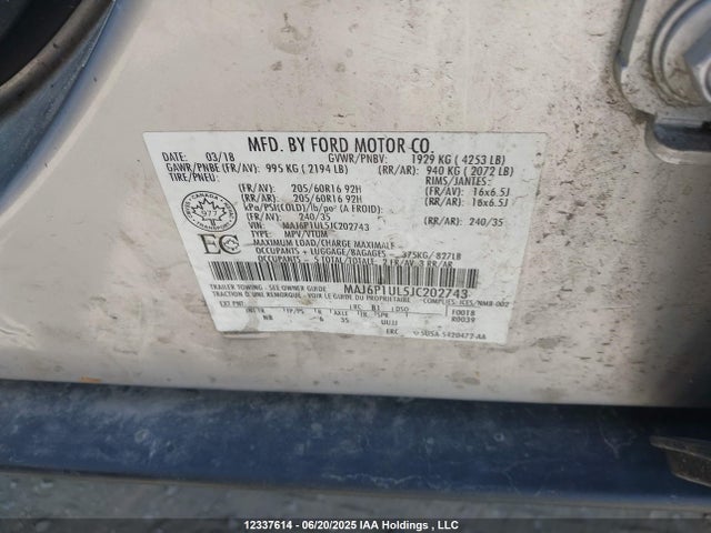 MAJ6P1UL5JC202743 Ford 2018