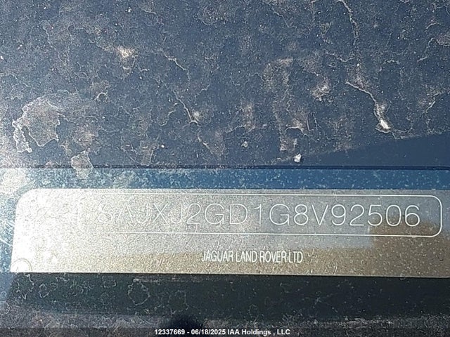 12337669 :رقم المزاد ، SAJXJ2GD1G8V92506 vin ، 2016 Jaguar Xjl Portfolio مزاد بيع