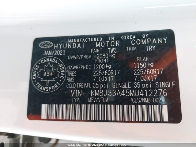 Hyundai gdi nu 2021 KM8J33A45MU412276 Image 19