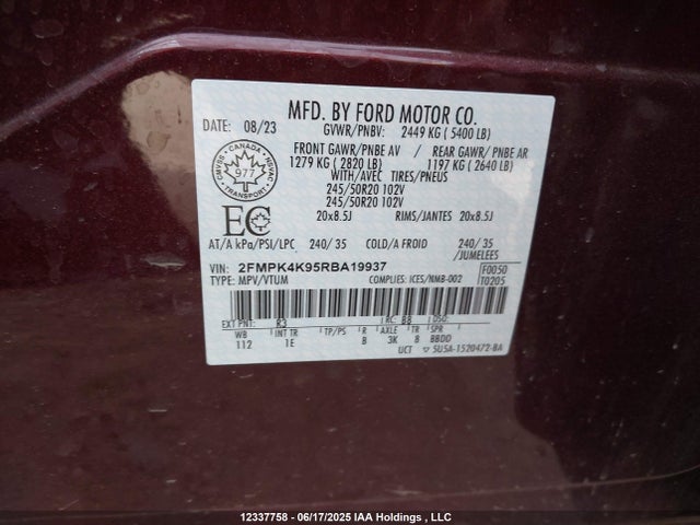 Ford gtdi 2024 2FMPK4K95RBA19937 Image 9