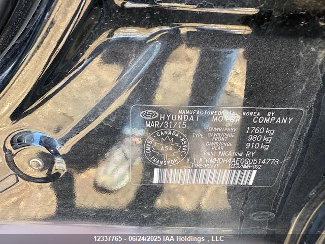 KMHDH4AE0GU514778 Hyundai dohc mpi nu