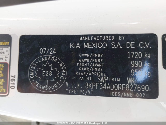 3KPF34AD0RE827690 KIA Forte Ex/ex+/ex Premium