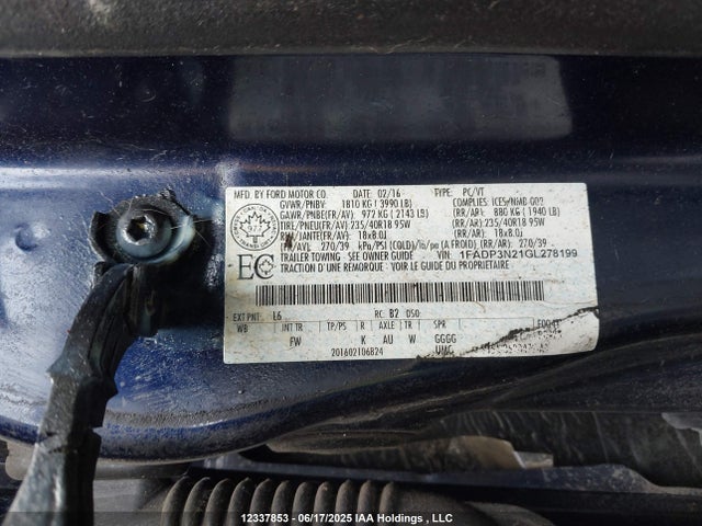 1FADP3N21GL278199 Ford Focus