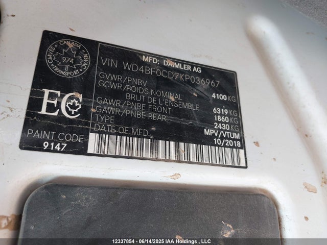 WD4BF0CD7KP036967 Mercedes-Benz om 642 with brake assist