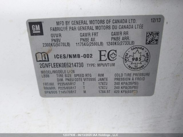 2GNFLEEK0E6214730 Chevrolet EQUINOX LS
