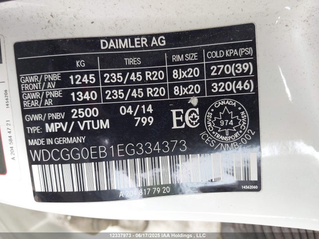 WDCGG0EB1EG334373 Mercedes-Benz Glk-Class