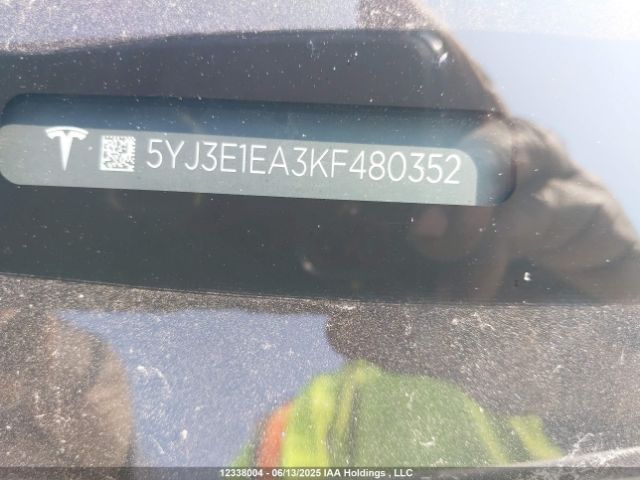 5YJ3E1EA3KF480352 Tesla MODEL 3