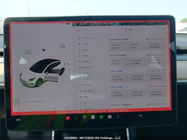 5YJ3E1EA3KF480352 Tesla MODEL 3