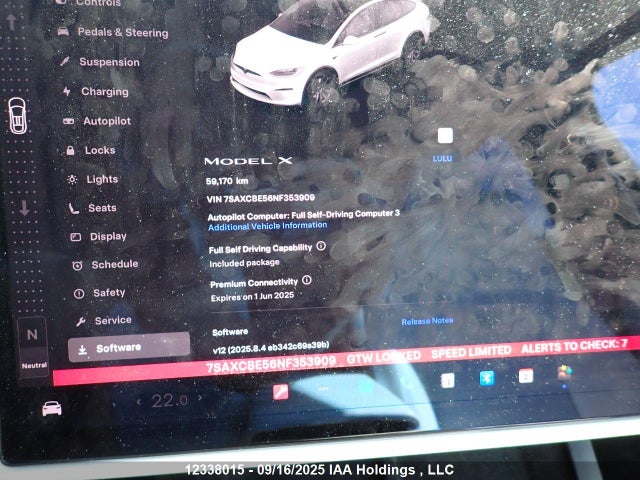 7SAXCBE56NF353909 Tesla MODEL X