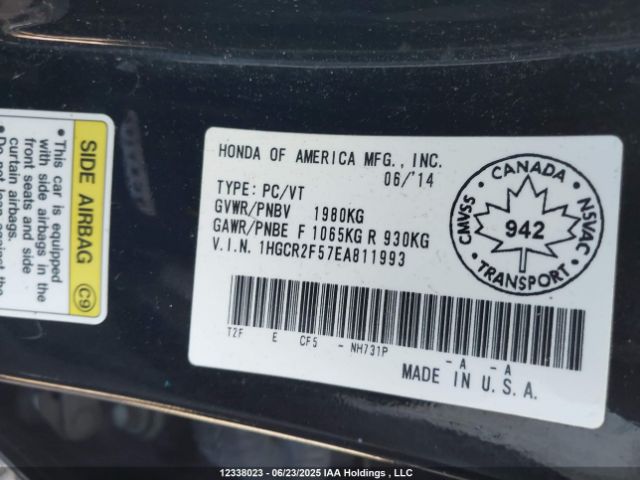 1HGCR2F57EA811993 Honda k24w1